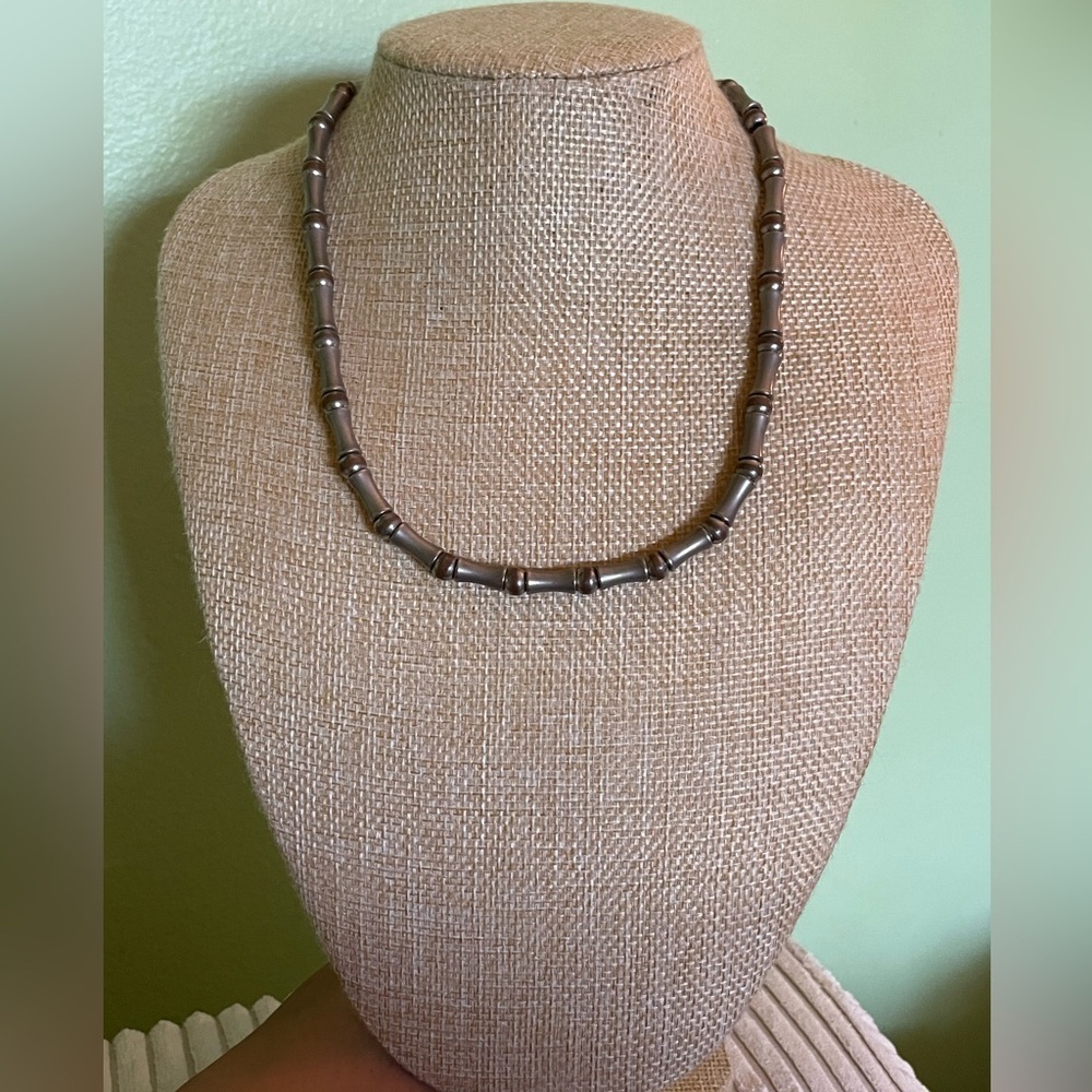 Elegant Silver Bamboo Necklace